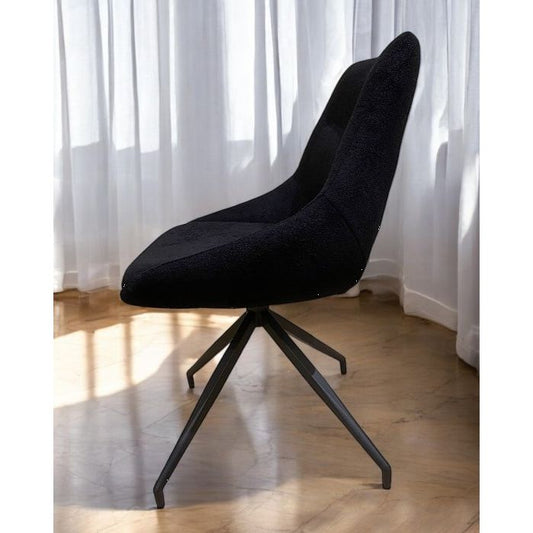 Chaise STORY Black bouclette 52x60xH85.5cm