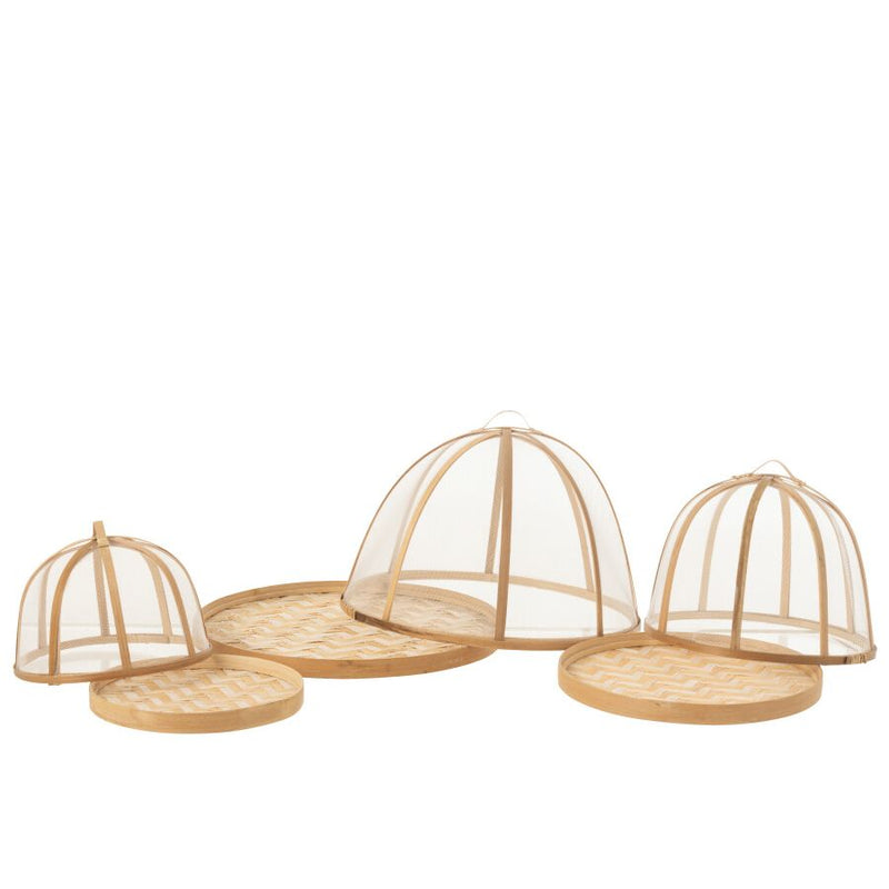 PLATEAU+CLOCHE BAMBOU PM