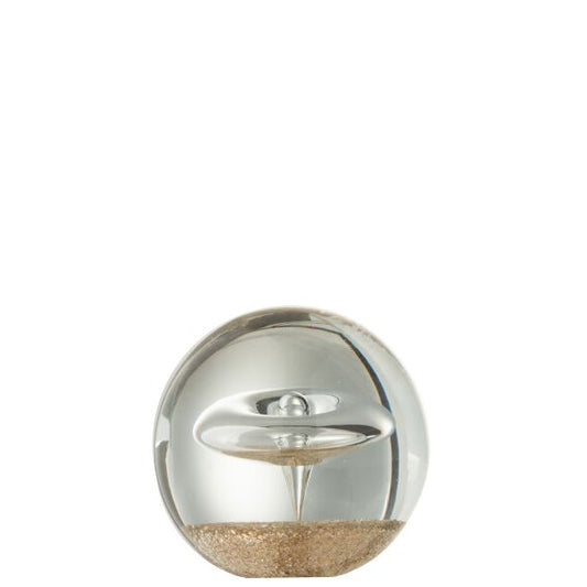 PRESSE-PAP CERCLE OR VERRE M Ø10.5xH10.5 cm