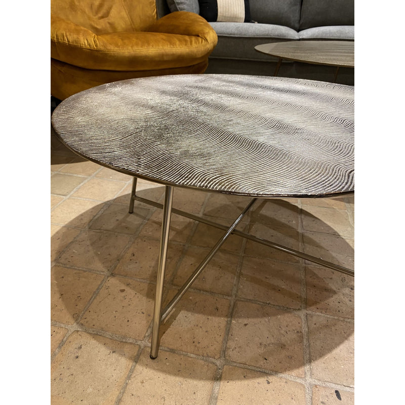 Table Basse VAGUE Nickel Ø74xH37 cm