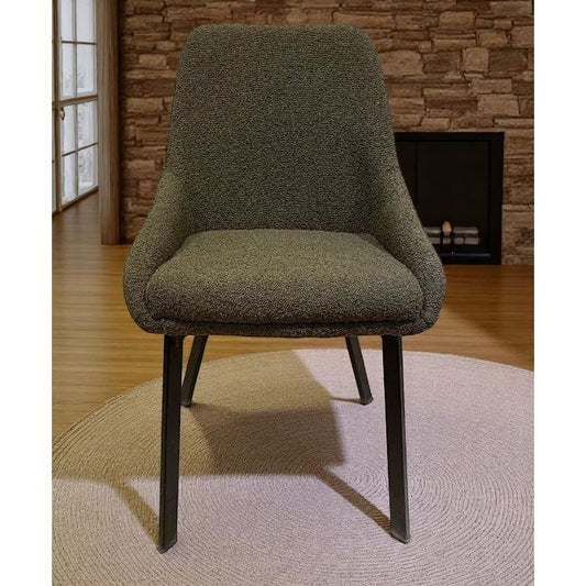 Chaise MARIZAN Tissu Bouclette Kaki 50x50xH86cm