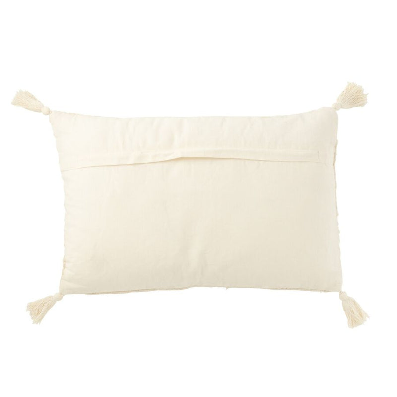 COUSSIN RECTANGLE FLOCHE COTON CREME 60x40x12cm
