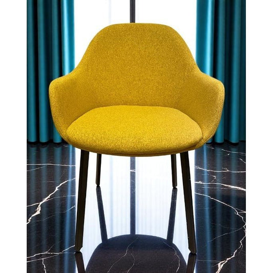 Fauteuil Repas PADE Tissu Moutarde 60x58xH81cm