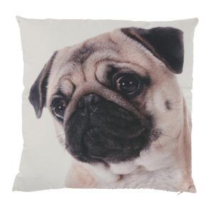 Coussin chien fond blanc 45x45cm