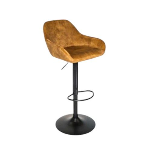 Tabouret de bar SOMAN velours Moutarde 51x51xH107cm