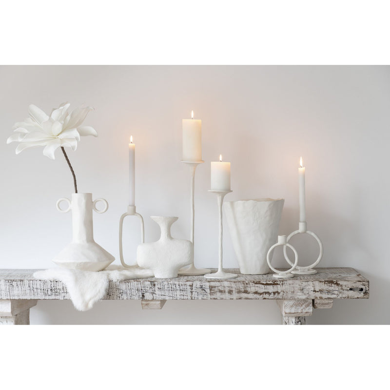 FLEUR FEUILLE 1 TETE EVA BLANC (28x28x71cm)