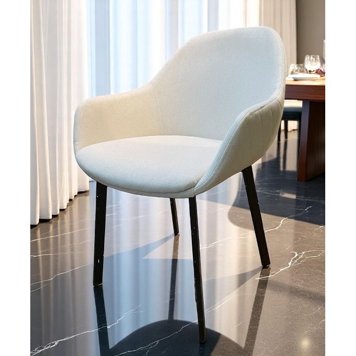 Fauteuil Repas PADE Tissu Craie 60x58xH81cm