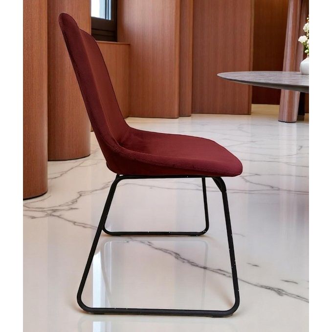 Chaise BUBBLE Velours Burgandy 48x52xH87cm