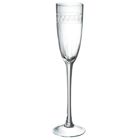 FLUTE CHAMPAGNE BOULE VERRE 6.5x6.5x26cm