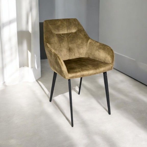 Chaise SOMAN velours Lichen 57x61xH82cm