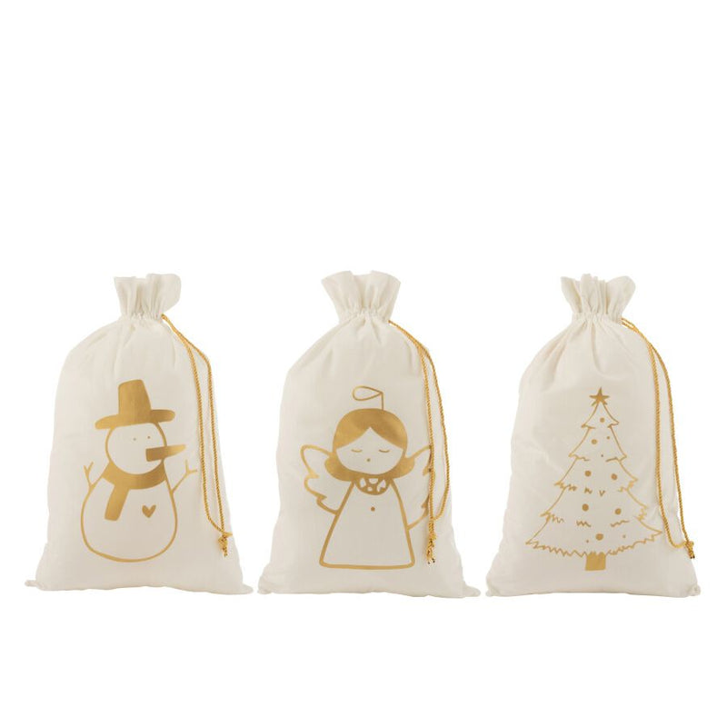 Sac Noël Mix Velours Or 50xH78 cm
