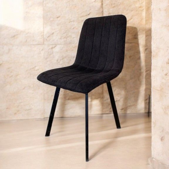 Chaise THER Tissu Noire 45x50xH87cm