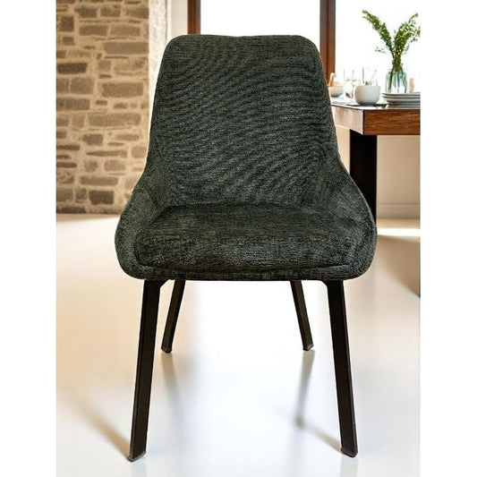 Chaise MARIZAN Tissu Chenille Kaki 50x50xH86cm