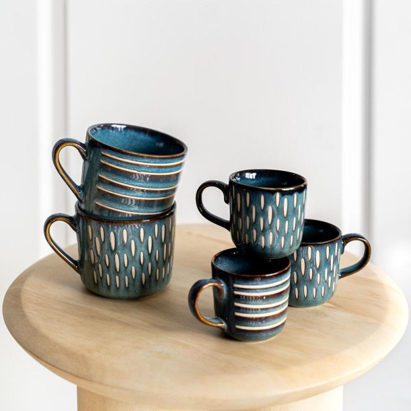 Coffret 4 Mugs HELSINKI Bleu 44CL
