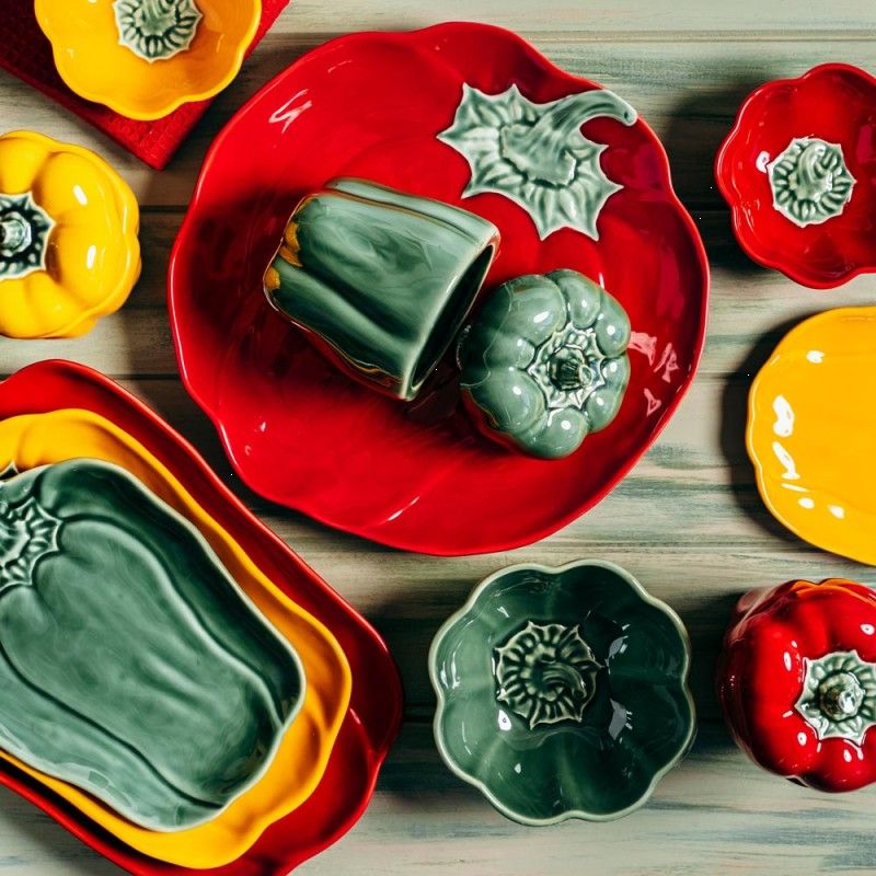 Plat Rectangulaire Poivron Vert 23x17 cm