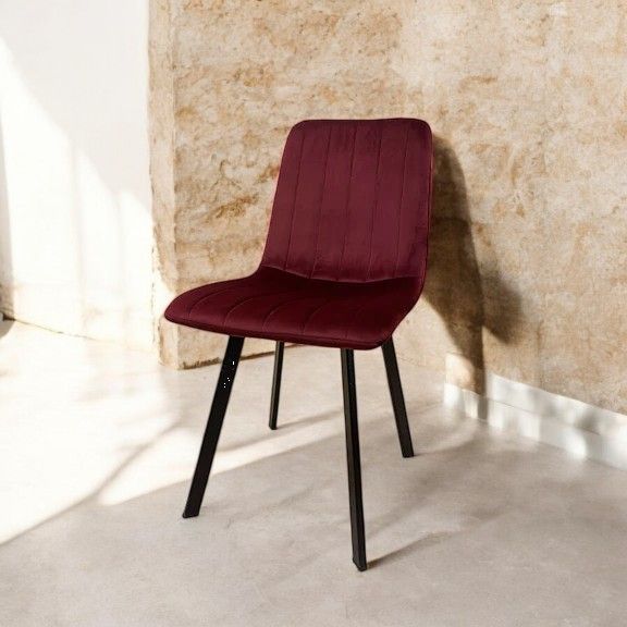 Chaise THER Velours Burgandy 45x50xH87cm