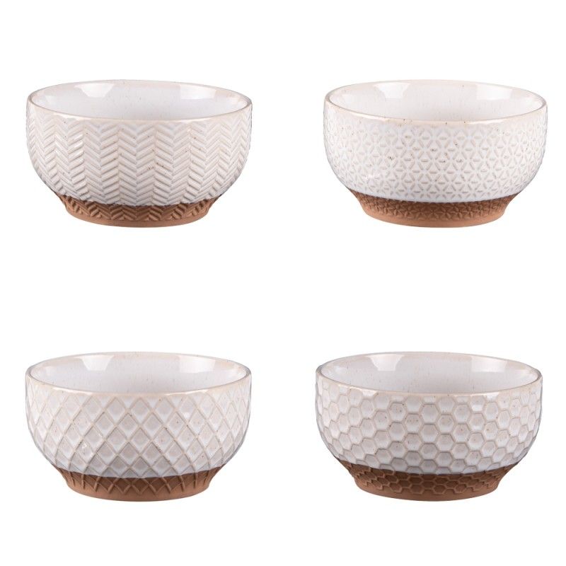 Coffret 4 coupelles jaspe beige 12 cm