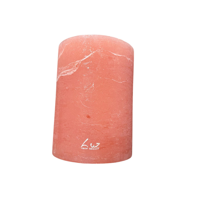 Bougie Rustique Peach pink Ø10xH13 cm