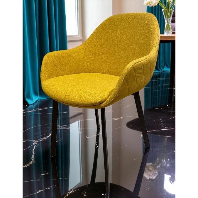 Fauteuil Repas PADE Tissu Moutarde 60x58xH81cm