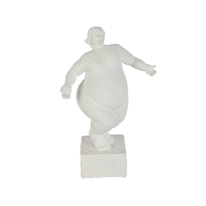 Statue femme ronde en résine blanche 16,5x9xH24.5 cm