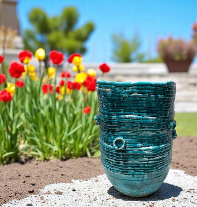 Vase serpentins 65 turquoise