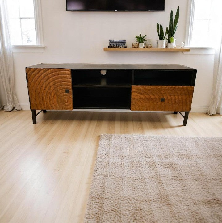 Meuble TV CIRCLO 1 porte 1 tiroir 140x40xH50cm