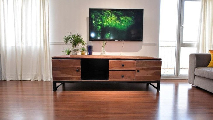 Meuble TV METANGO 2 portes 2 tiroirs 160x40xH52cm