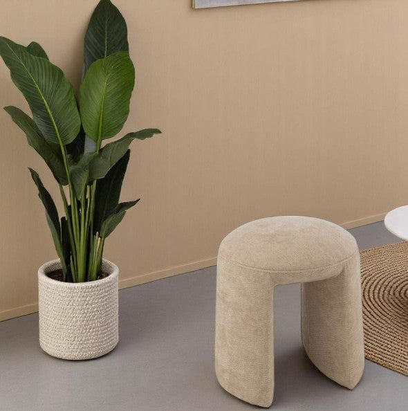 TABOURET ROND BEIGE 42x42x44cm