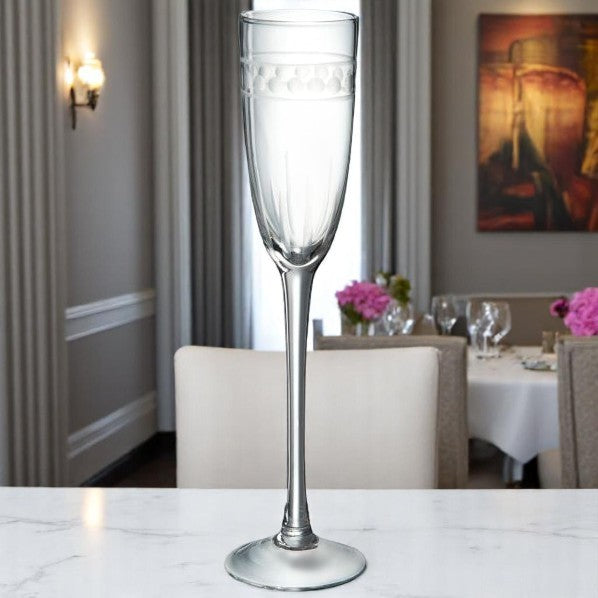 FLUTE CHAMPAGNE BOULE VERRE 6.5x6.5x26cm