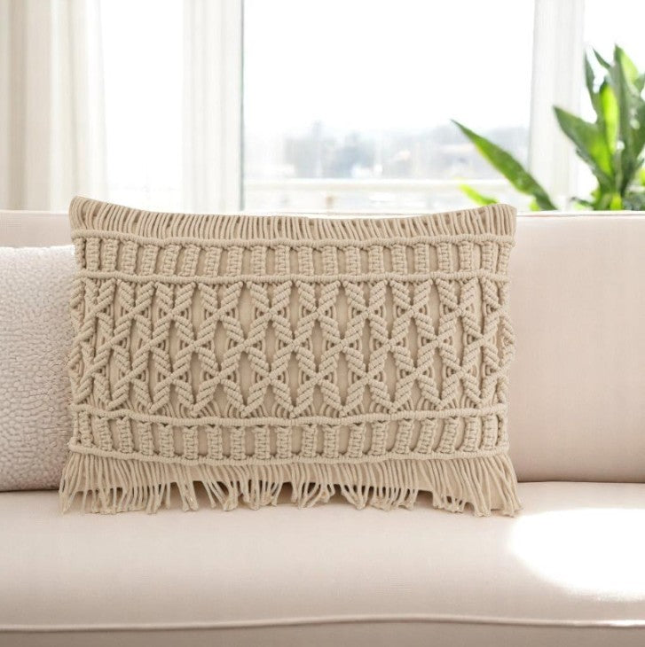 COUSSIN COSY RECT COTTON BEIGE 47x37x15cm
