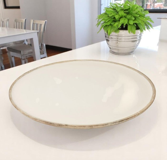 PLATEAU ROND BLANC 56x56x5.5cm
