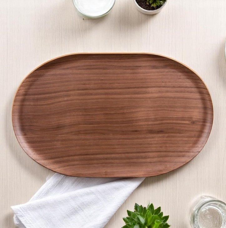 Plateau Ovale Brun 40x25 cm