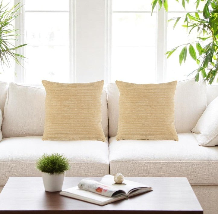 COUSSIN LIGNES TEXTILE BEIGE 45x45 cm