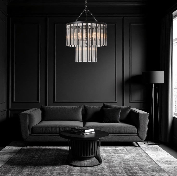 Lustre RIVOLI double NOIR d60 h84