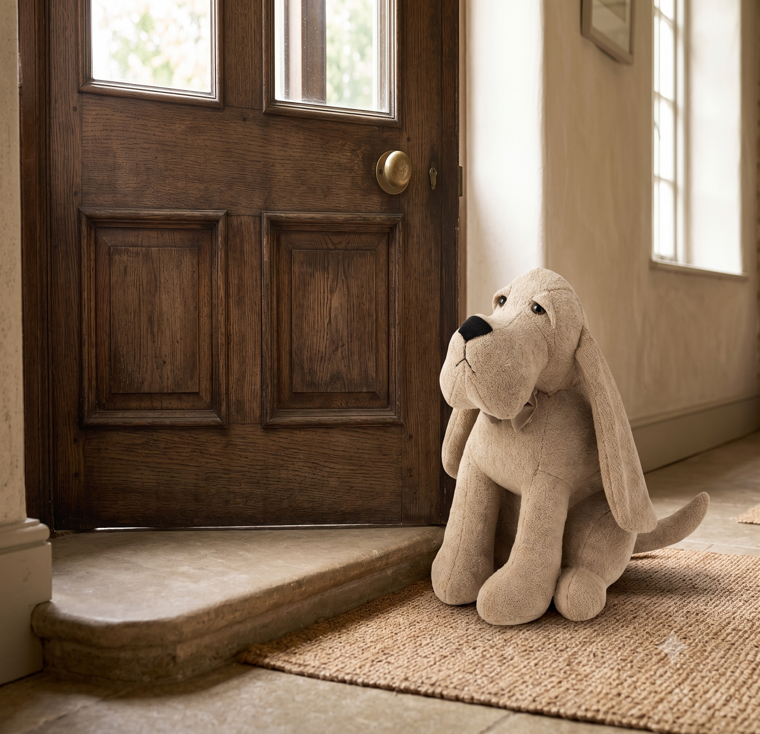 CALE-PORTE CHIEN BEIGE 27x18x31cm