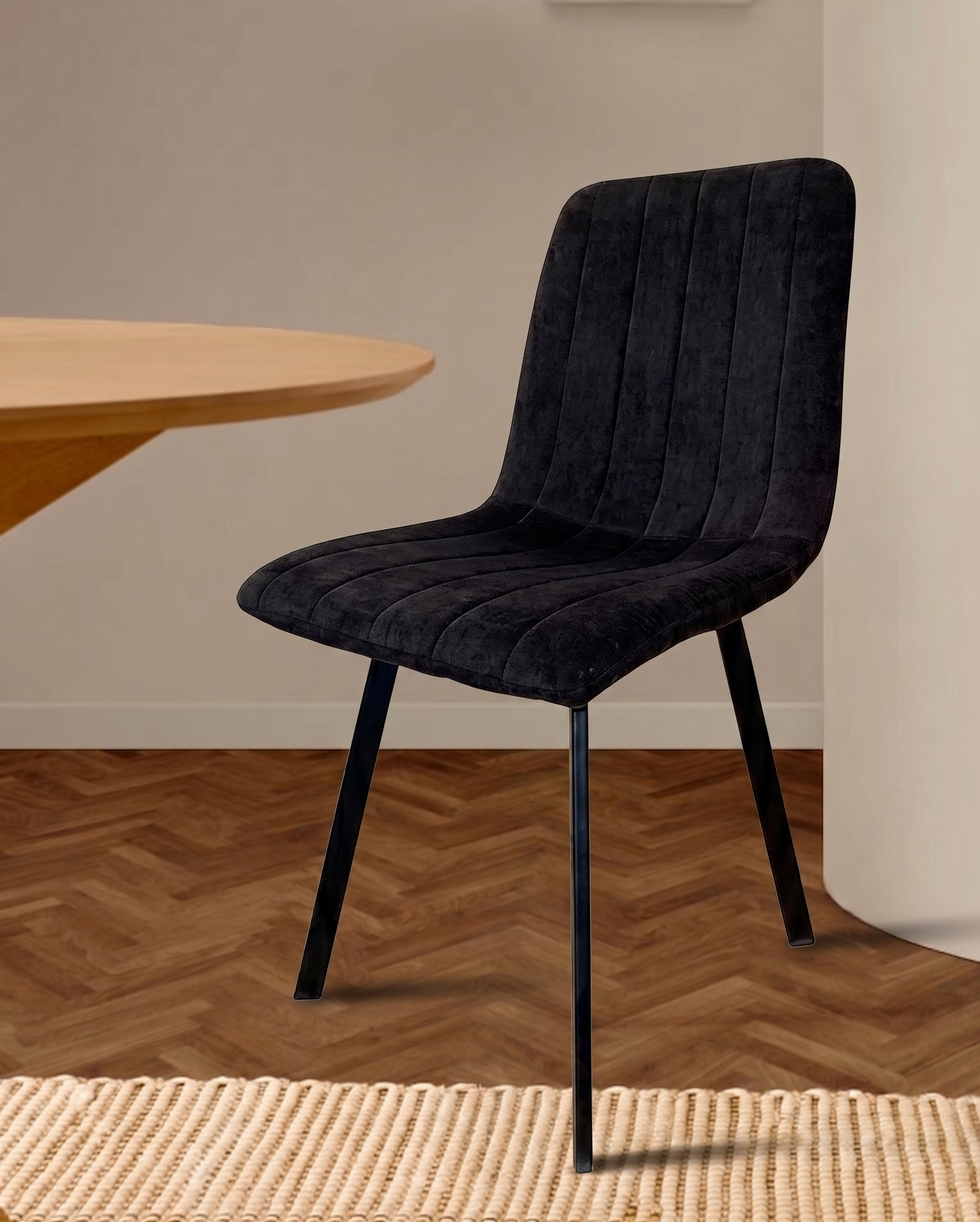 Chaise THER Tissu Noire 45x50xH87cm