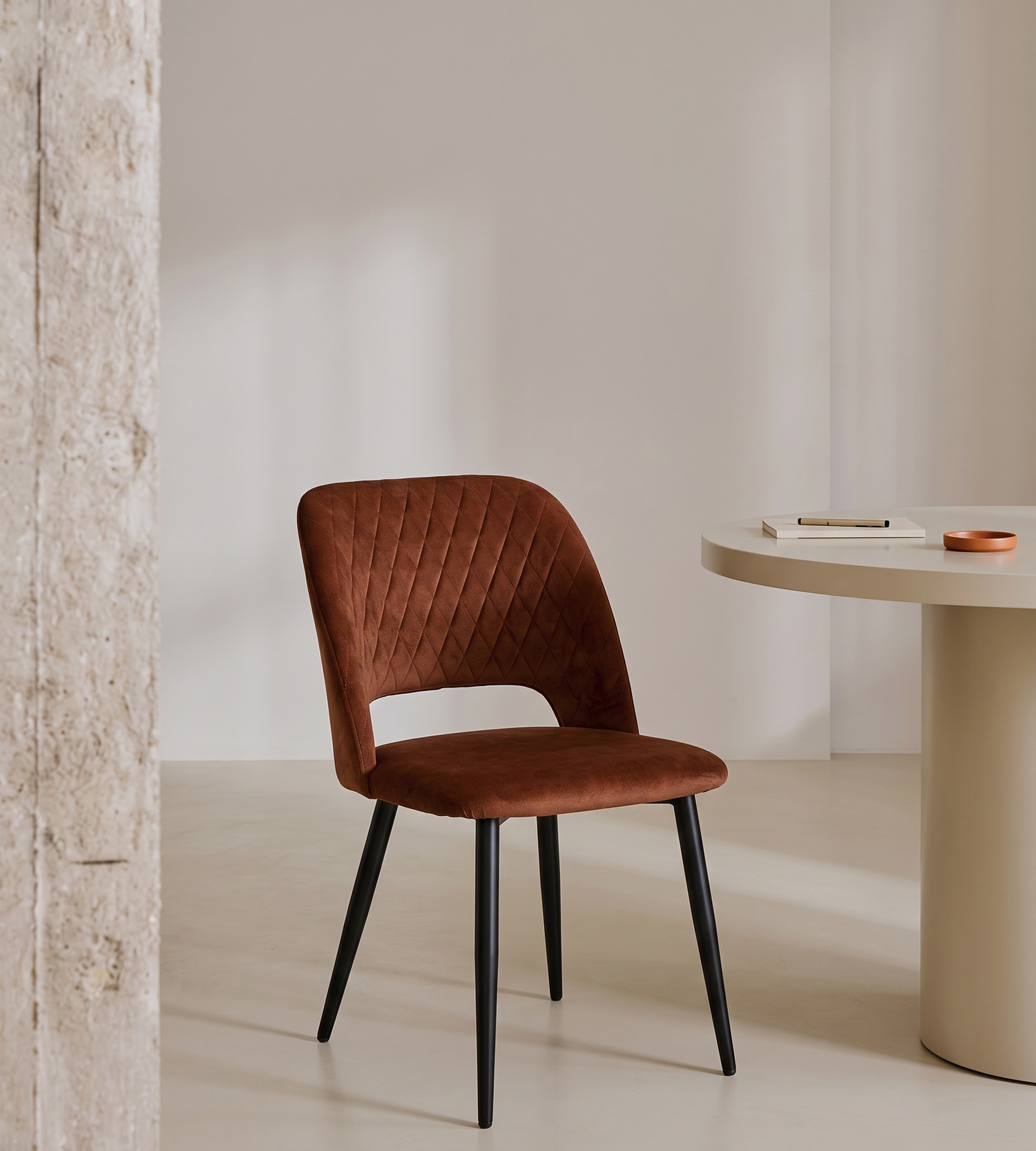Chaise ROMA Velours Fox 48x50xH82cm