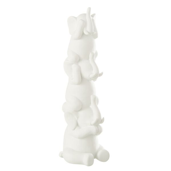ELEPHANT PYRAMIDE BLANC 10.2x9.5x31.7cm