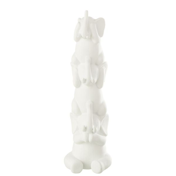 ELEPHANT PYRAMIDE BLANC 10.2x9.5x31.7cm