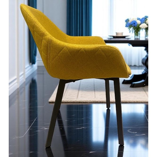 Fauteuil Repas PADE Tissu Moutarde 60x58xH81cm