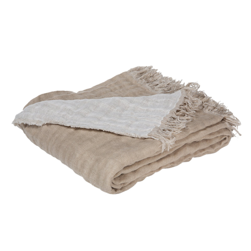 Plaid BAYA Naturel/Blanc 135x200 cm