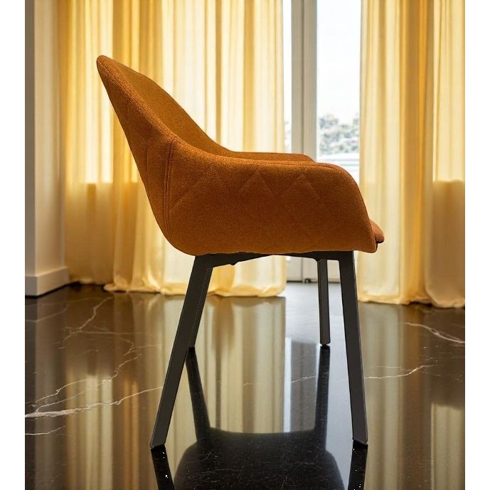 Fauteuil Repas PADE Tissu Cannelle 60x58xH81cm