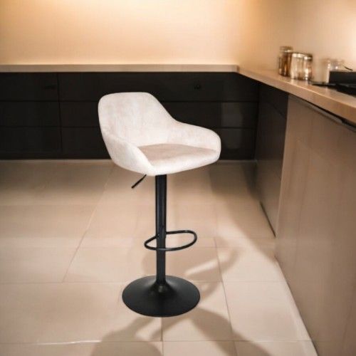 Tabouret de bar SOMAN velours Sable 51x51xH107cm