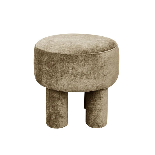 Pouf BORLANO Taupe Ø43h42cm