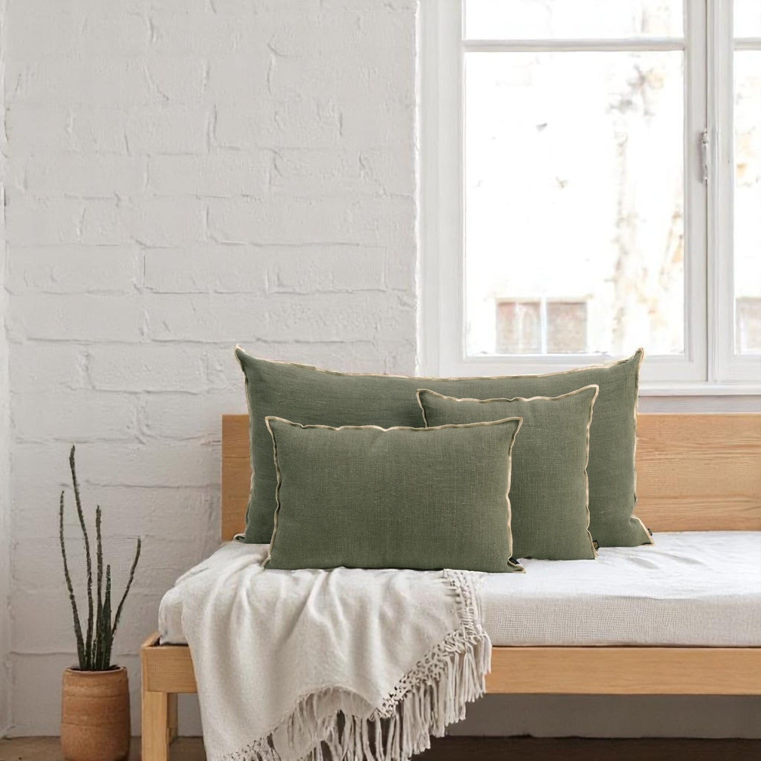 Housse de coussin CHENNAI KAKI 45X45cm