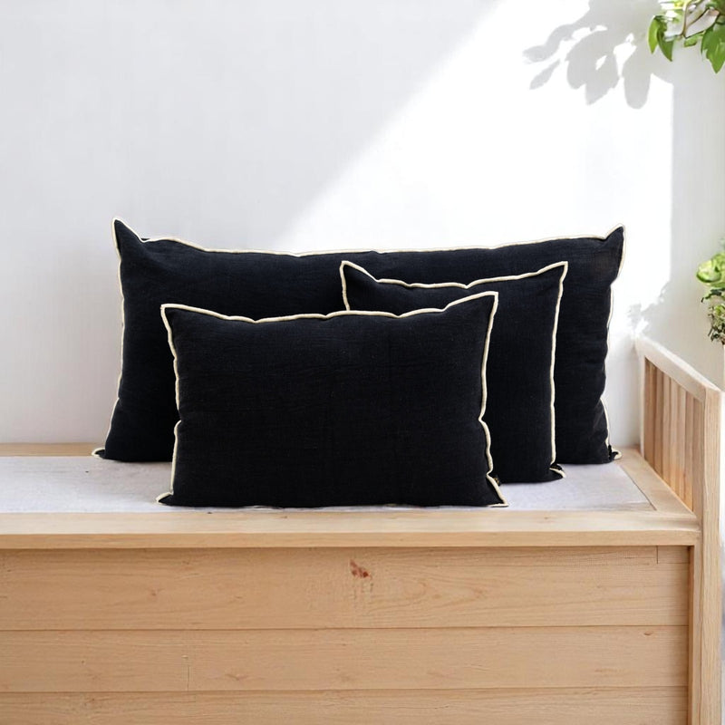 Housse de coussin CHENNAI NOIR 45X45cm