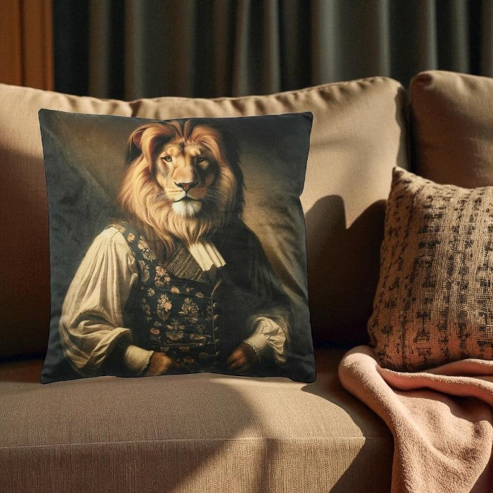 Coussin Lion façon portrait 45x45 cm