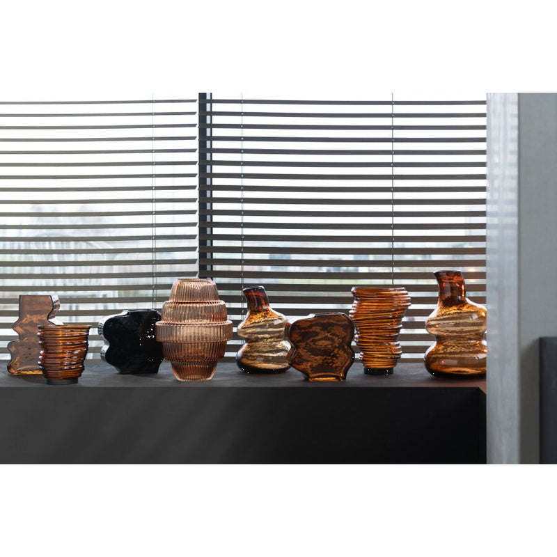 VASE TORNADO VERRE MARRON 16x16x17cm
