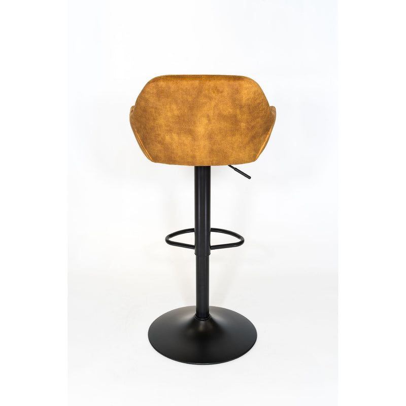 Tabouret de bar SOMAN velours Moutarde 51x51xH107cm