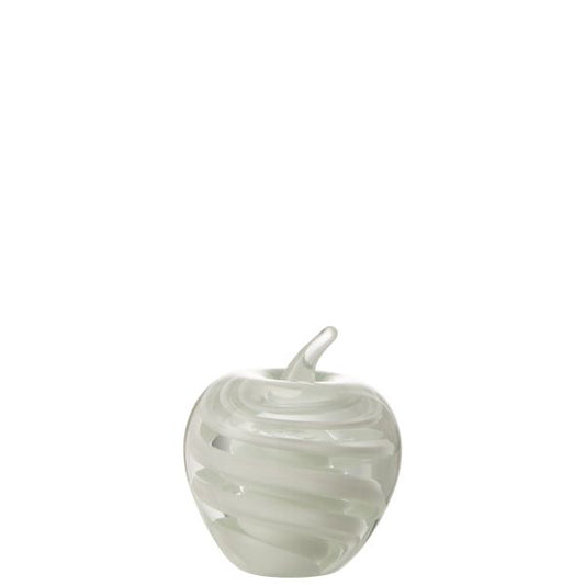 Presse Papier POMME Verre Blanc S Ø8xH9 cm